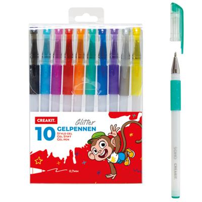 Glitter gelpennen - 10x - gekleurd - glitterpennen - hobby pennen