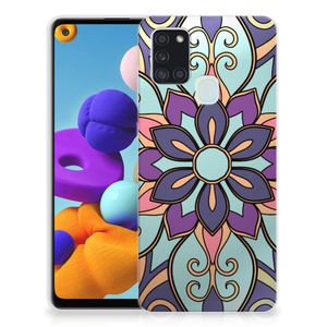 Samsung Galaxy A21s TPU Case Purple Flower