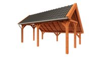 Trendhout Kapschuur De Hoeve XL 635x440 cm- Kapschuurdak- Onbehandeld lariks Douglas hout- Trendhout