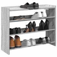 VidaXL Schoenenrek 80x25x62 cm bewerkt hout grijs sonoma eikenkleur VidaXL Schoenenrek 80x25x62 cm bewerkt hout grijs sonoma eikenkleur