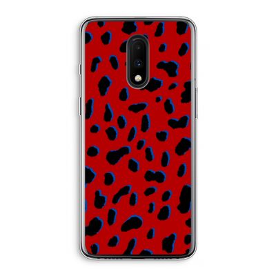 Red Leopard: OnePlus 7 Transparant Hoesje