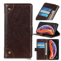 Koper Buckle nappa textuur horizontale Flip lederen case voor Galaxy A40 met houder & kaartsleuven & portemonnee (koffie)