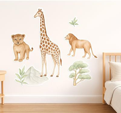Klassieke savannedieren muursticker kinderkamer
