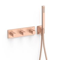 Douchekraan Tres B-System | Inbouw | Thermostaatkraan | Excl.Inbouwdeel | 4-weg | Rechthoek | 24k Rose goud mat