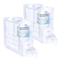 Koelkast drank dispenser - 2x - met tap - 3L - plastic - 31 x 7 x 21 cm