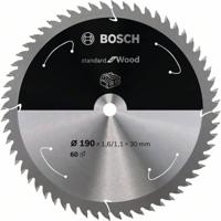 Bosch Accessories Bosch Power Tools 2608837711 Hardmetaal-cirkelzaagblad 190 x 30 mm Aantal tanden: 60 1 stuk(s)