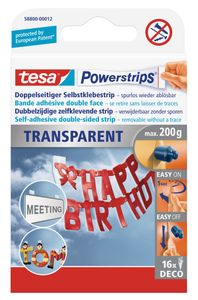 tesa POWERSTRIPS® Dubbelzijdig plakband Transparant Inhoud: 16 stuk(s)