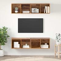 Tv-meubelset 4 pcs Oud Hout 37 x 37 x 72 cm Bewerkt hout
