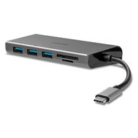 LINDY 43278 USB-C Converter [1x USB-C stekker - 3x USB 3.2 Gen 1 bus A (USB 3.0), VGA-bus, HDMI-bus, RJ45-bus, USB-C bus, SD-kaartslot, MicroSD-kaartenslot] - thumbnail