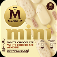Magnum Mini IJs White Chocolate & White Almond 6 stuks 6 x 55ml bij Jumbo