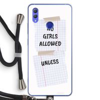 No Girls Allowed Unless: Honor Note 10 Transparant Hoesje met koord
