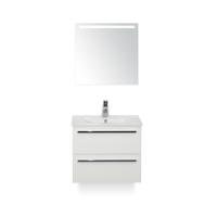 Seville Badmeubelset 60 cm - Wit Hoogglans - Keramische Wastafel Wit Enjoy - met Sence Spiegel