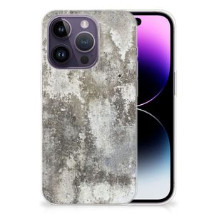 Apple iPhone 14 Pro TPU Siliconen Hoesje Beton Print