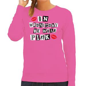 Verkleed sweater voor dames - on wednesday we wear pink - roze - gemene meiden - carnaval