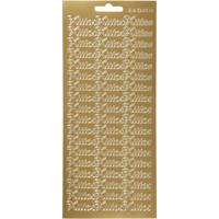 Creativ Company Stickers, kiitos, vel 10x23 cm, goud, 1 vel