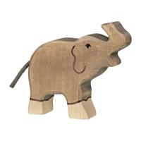 Holztiger houten olifant klein slurf omhoog