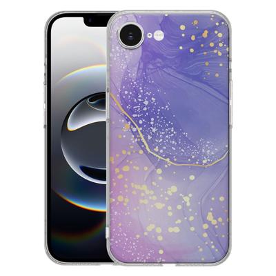 TPU Hoesje iPhone 16e - Watercolor Paars Backcover