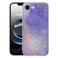TPU Hoesje iPhone 16e - Watercolor Paars Backcover