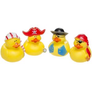 4x Badeendtjes piraten badspeelgoed 5 cm