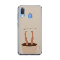 Aggressively drinks coffee: Samsung Galaxy A40 Transparant Hoesje