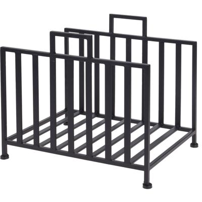 Haardblokken/houtblokken opberg standaard - metaal - 41 x 31 x 35 cm - Zwart
