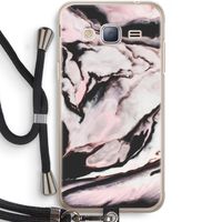 Roze stroom: Samsung Galaxy J3 (2016) Transparant Hoesje met koord