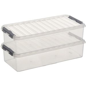 2x Opberg boxen/opbergdozen 6,5 liter 48 x 19 x 10 cm kunststof