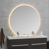 Wiesbaden Tramonto Spiegel - Rond met LED - Dimbaar en Spiegelverwarming - 120x112x0.3cm