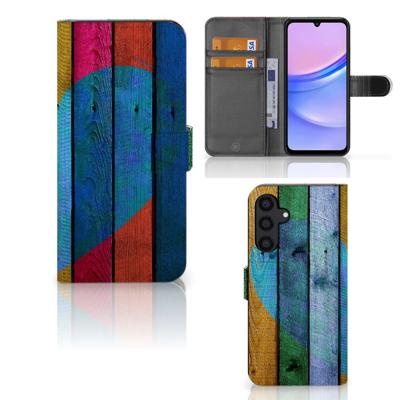 Samsung Galaxy A15 | Book Style Case | Wood Heart - Cadeau voor je Vriend