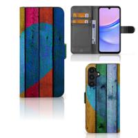 Samsung Galaxy A15 | Book Style Case | Wood Heart - Cadeau voor je Vriend