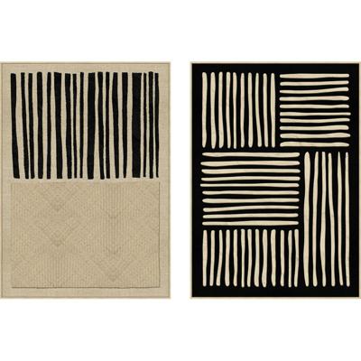 Schilderij Home ESPRIT Zwart Beige Stads 103 x 4,5 x 143 cm (2 Stuks)
