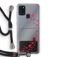 Kusjes: Samsung Galaxy A21s Transparant Hoesje met koord