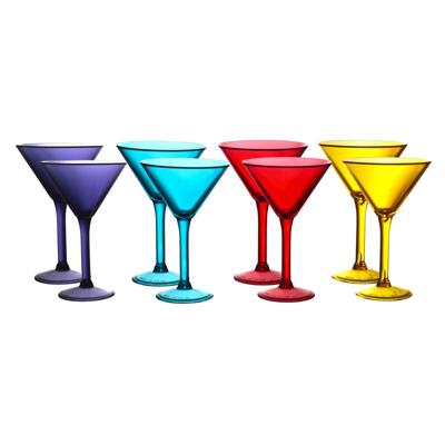 Home Deco Factory Cocktailglazen - 8x - kunststof - 24 cl - martini glas Home Deco Factory Cocktailglazen - 8x - kunststof - 24 cl - martini glas