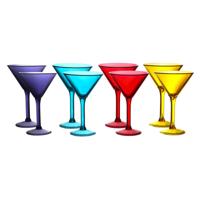 Home Deco Factory Cocktailglazen - 8x - kunststof - 24 cl - martini glas