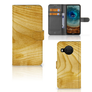 Nokia X10 | Nokia X20 Book Style Case Licht Hout