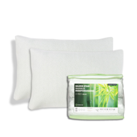 Hoofdkussen Bamboe Set Van 2 60x40 Cm Anti Allergie & Medium & Buik Slaper & Rug Slaper & Zij Slaper & Verkoelend Silver Star -
