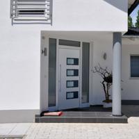 Voordeur 100x200 cm aluminium en PVC wit