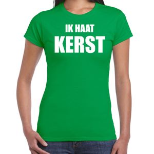 Fout kerst t-shirt Ik haat Kerst groen voor dames