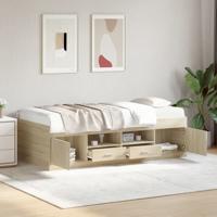 Slaapbank met lades zonder matras 90x190 cm sonoma eikenkleurig