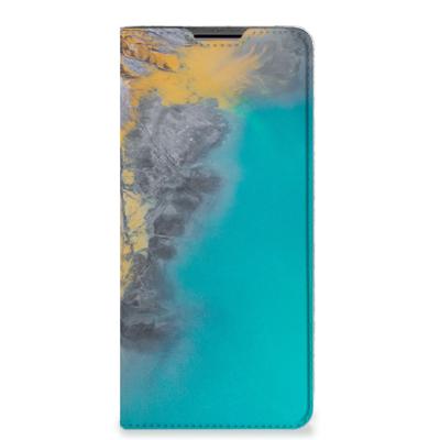 Motorola Edge 30 Pro | Standcase | Marble Blue Gold