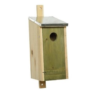 Houten vogelhuisje/nestkastje lichtgroene voorzijde 26 cm   -