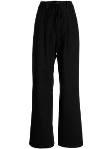 Goen.J pantalon ample à empiècements contrastants - Noir