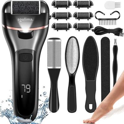 Soulima Voetvijlen set - elektrisch - draadloos - zwart - voet verzorging Soulima Voetvijlen set - elektrisch - draadloos - zwart - voet verzorging