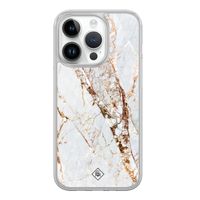 iPhone 14 Pro hybride hoesje - Marmer goud