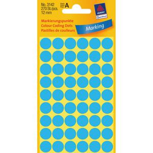 Avery-Zweckform 3142 Etiketten Ø 12 mm Papier Blauw 270 stuk(s) Permanent hechtend Etiketten voor markeringspunten