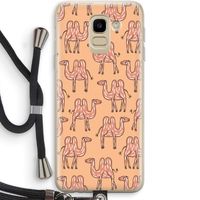 Kameel: Samsung Galaxy J6 (2018) Transparant Hoesje met koord