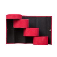 Mode cilindrische rotatie ladder sieraden opslaghouder Earring organisator vak geval (rood)