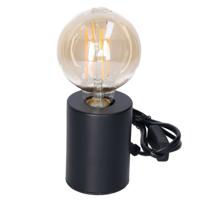 Tafellamp Zwart - plastic - IP20 schakelaar - 7.5 x 7.5 x 10 cm - inclusief LED Retro lamp