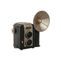 Decoratieve figuren Home ESPRIT Zwart Zilverkleurig Fotocamera Vintage 25 x 14 x 24 cm