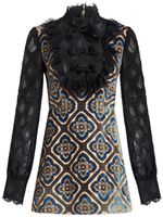 ETRO lace-detailing jacquard dress - Marron